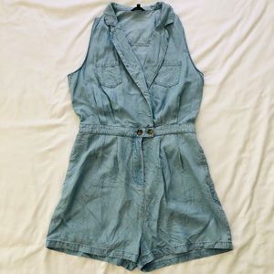 Denim Sleeveless Romper / Jumper